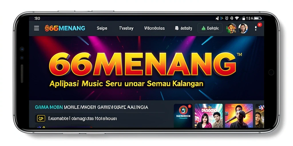 Screenshot 66MENANG menampilkan pengguna bersenang-senang saat bermain musik karaoke.