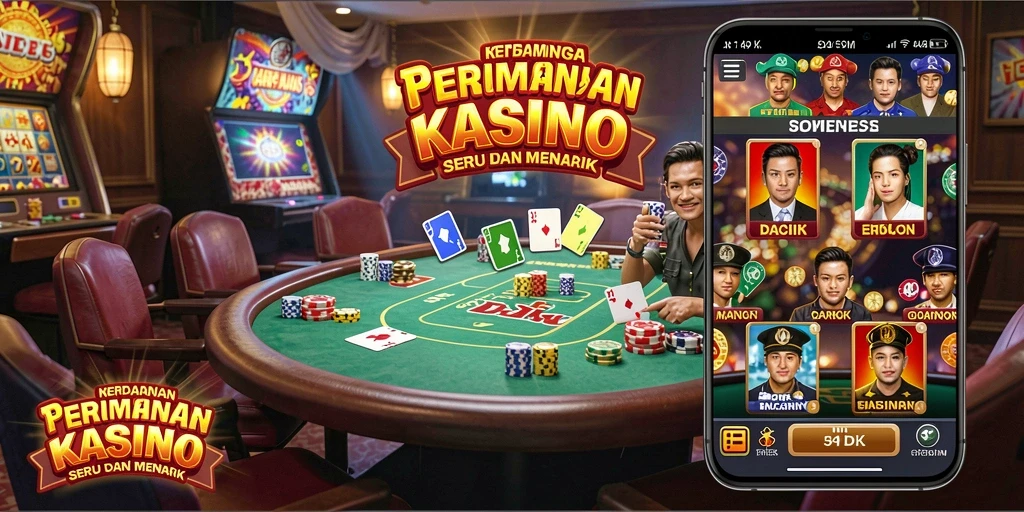 Tampilan mendebarkan dari gameplay DKK yang menggambarkan suasana Kasino.