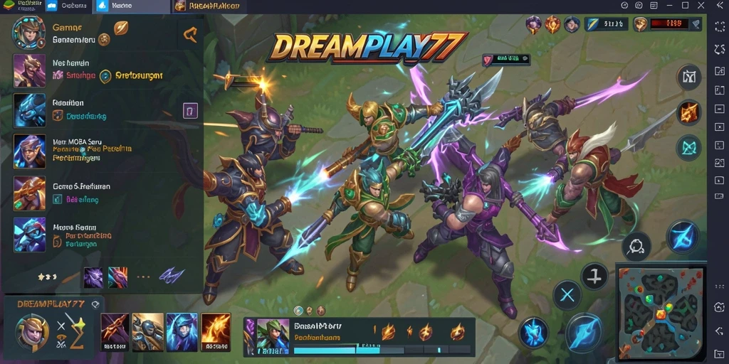 Tangkapan layar menampilkan aksi intens dalam permainan MOBA.