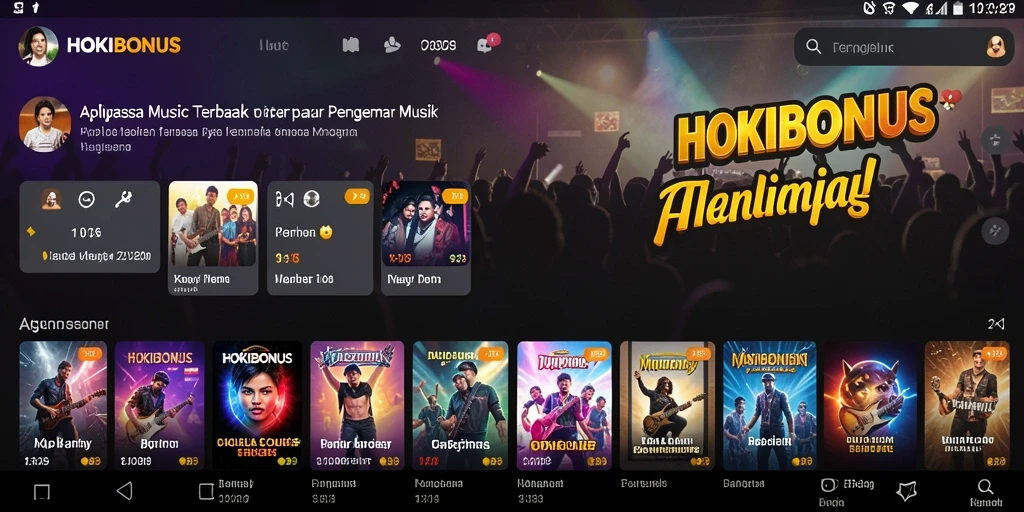 Screenshot permainan HOKIBONUS menunjukkan pengalaman musik yang menyenangkan.