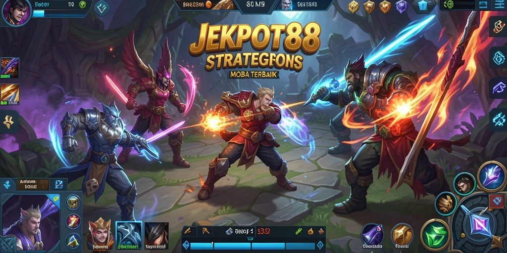 Tampilan gameplay MOBA JEKPOT88 yang mendebarkan.