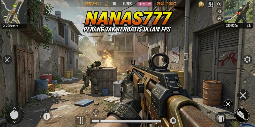 Screenshot utama NANAS777 menampilkan aksi tembak-menembak yang mendebarkan.