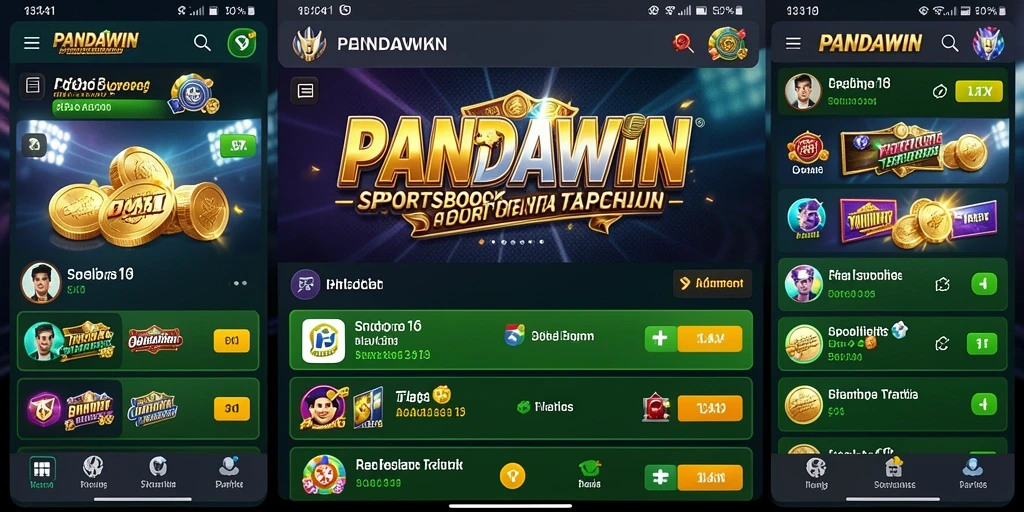 Tampilan gameplay Sportsbook di aplikasi PANDAWIN yang menarik.