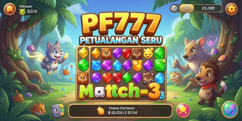 Tampilan gameplay PF777 yang seru dalam permainan Match-3.