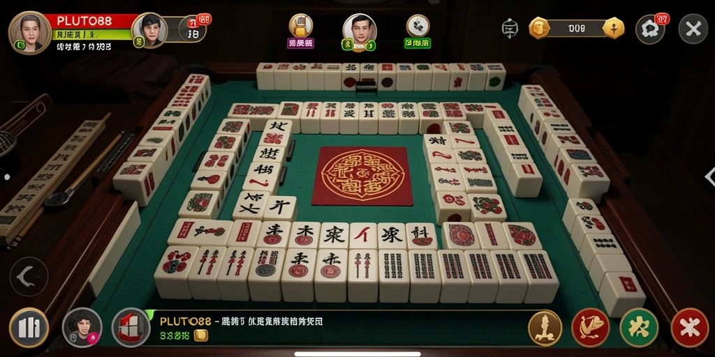 Tampilan permainan Mahjong yang menarik di PLUTO88.
