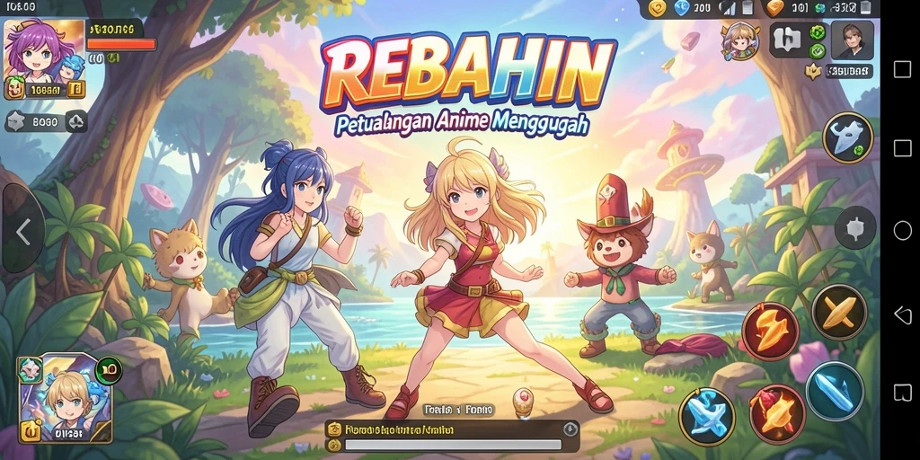 Gameplay seru dalam dunia anime yang memukau.