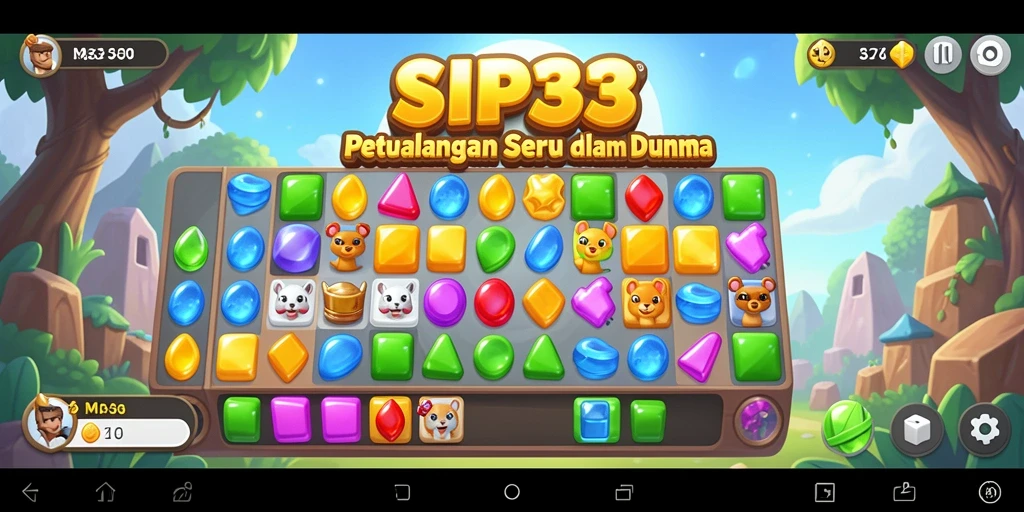 Screenshot gameplay SIP33 yang menampilkan keseruan menantang level Match-3.